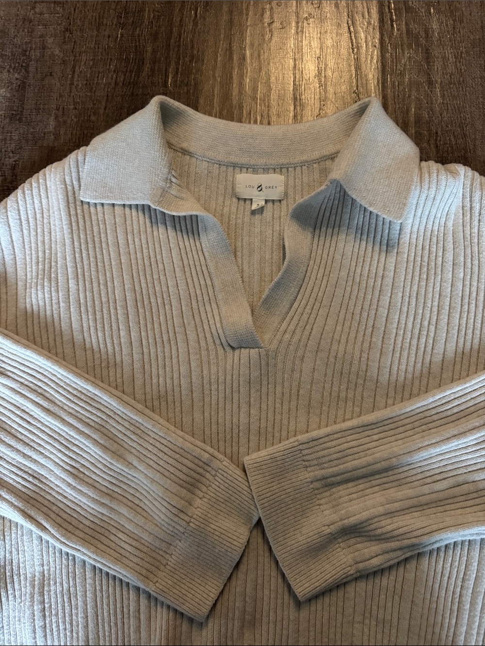 Lou & Grey Heathered Ribbed Collared Sweater - Picture 4 of 4